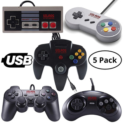 Vilros Retro Gaming 5 USB Classic Controller Set | Vilros.com | Free Shipping