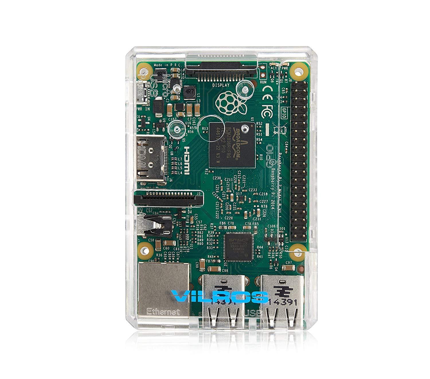 Vilros Raspberry Pi 3 Barebones Kit - Includes Raspberry PI 3 - Sandisk 16GB Micro SD Card - Clear Case - Heatsink | Vilros.com | Free Shipping