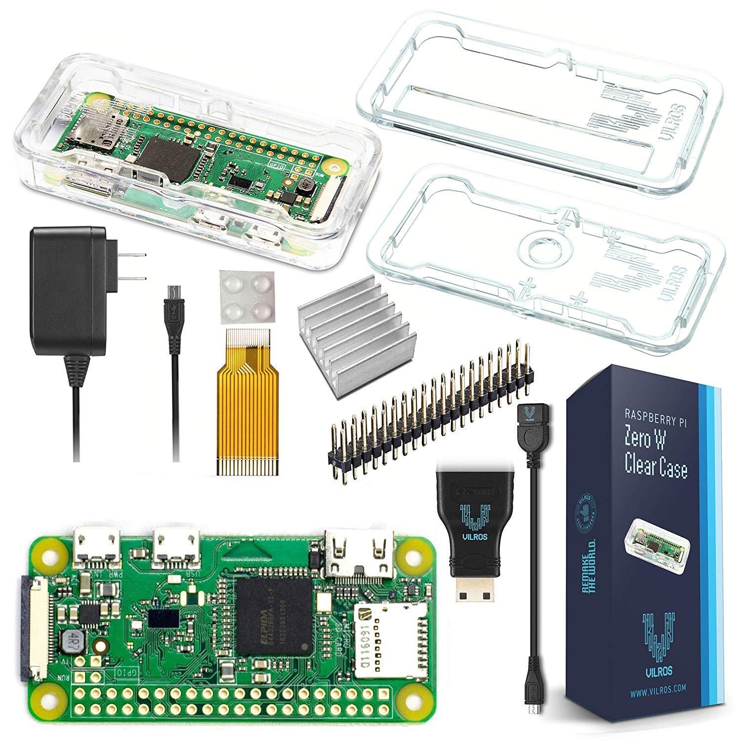 Vilros Raspberry Pi Zero W Basic Starter Kit Clear Case Edition-Vilros.com