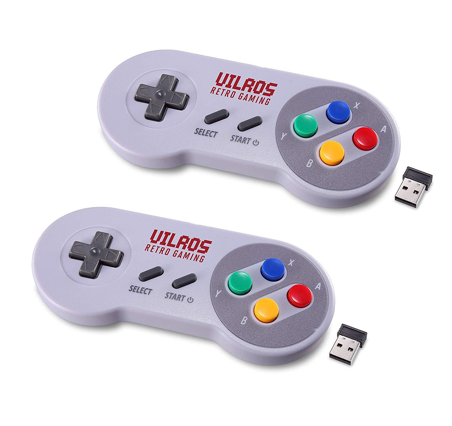 Vilros Retro Gaming Classic SNES Style Wireless USB Gamepads-Set of 2 | Vilros.com | Free Shipping