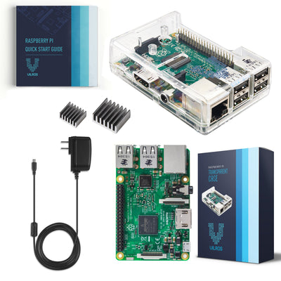 Raspberry Pi 3 Kit with Clear Case and 2.5A Power Supply