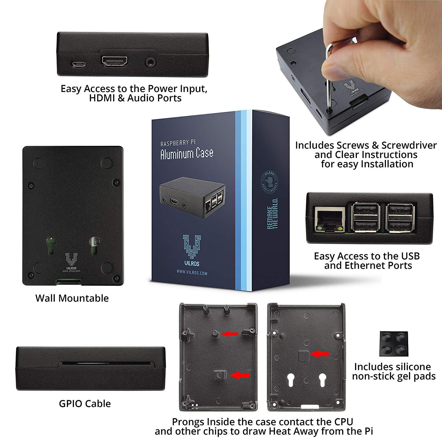 Vilros Raspberry Pi 3 Model B+ Aluminum Alloy Case