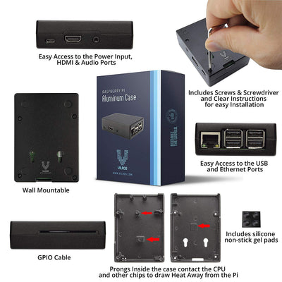 Vilros Raspberry Pi 3 Model B+ Aluminum Alloy Case
